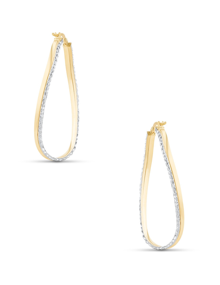 Arracadas de oro amarillo 14 k con acabado brillante 4