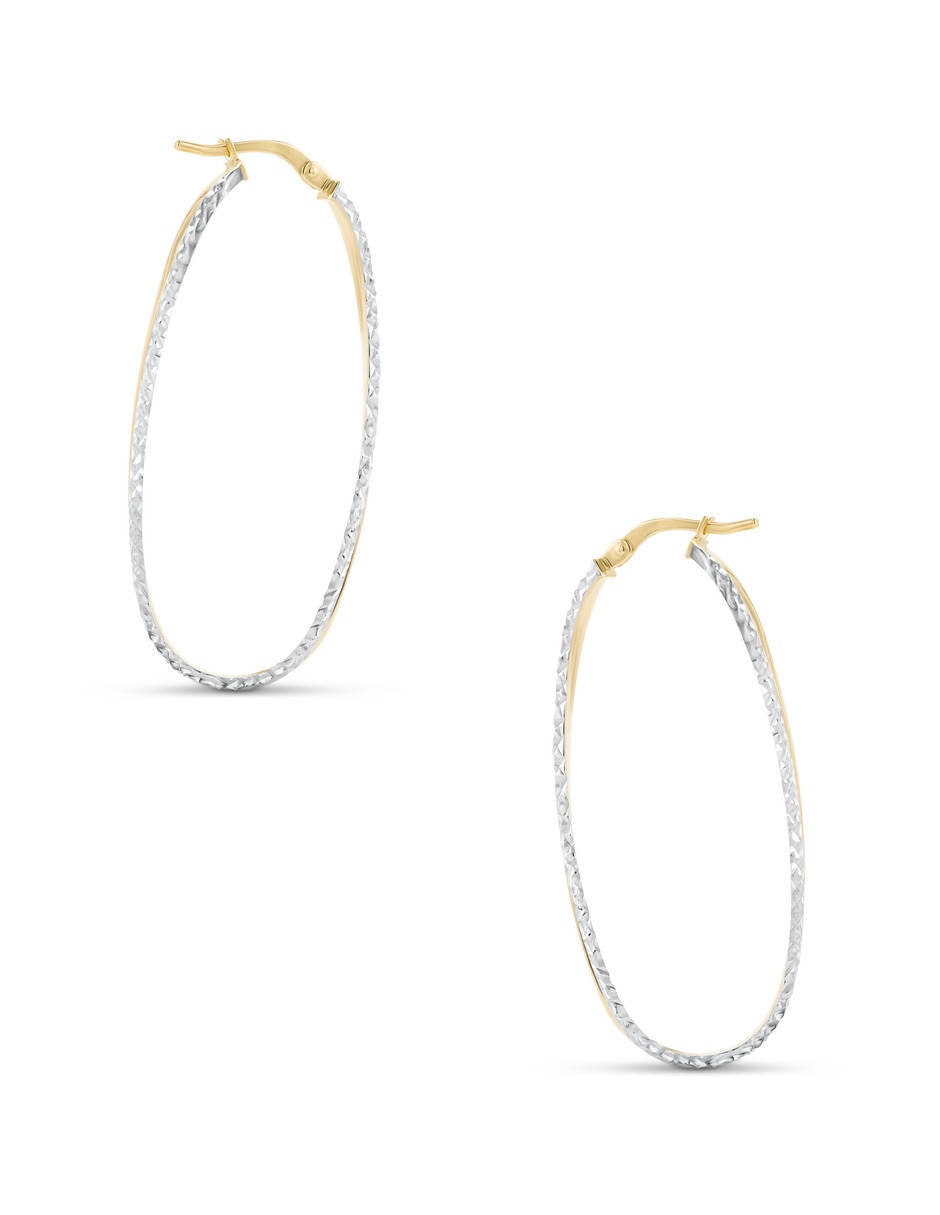 Arracadas de oro amarillo 14 k con acabado brillante 3