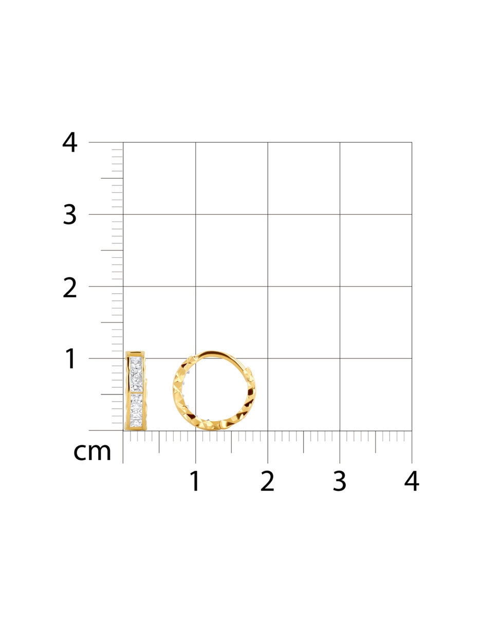 Arracadas de oro amarillo 14 k con acabado brillante zirconia 5