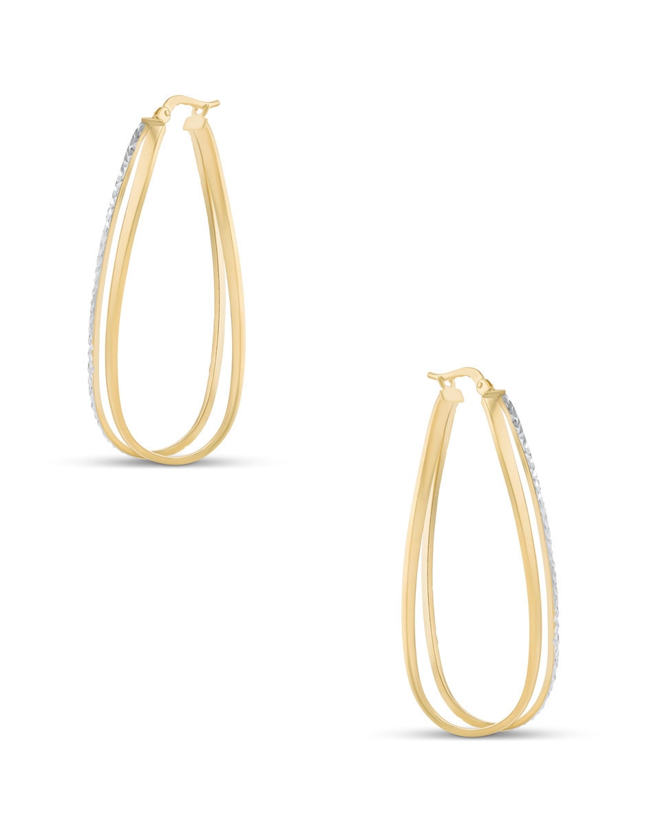 Arracadas de oro amarillo 14 k con acabado brillante 4