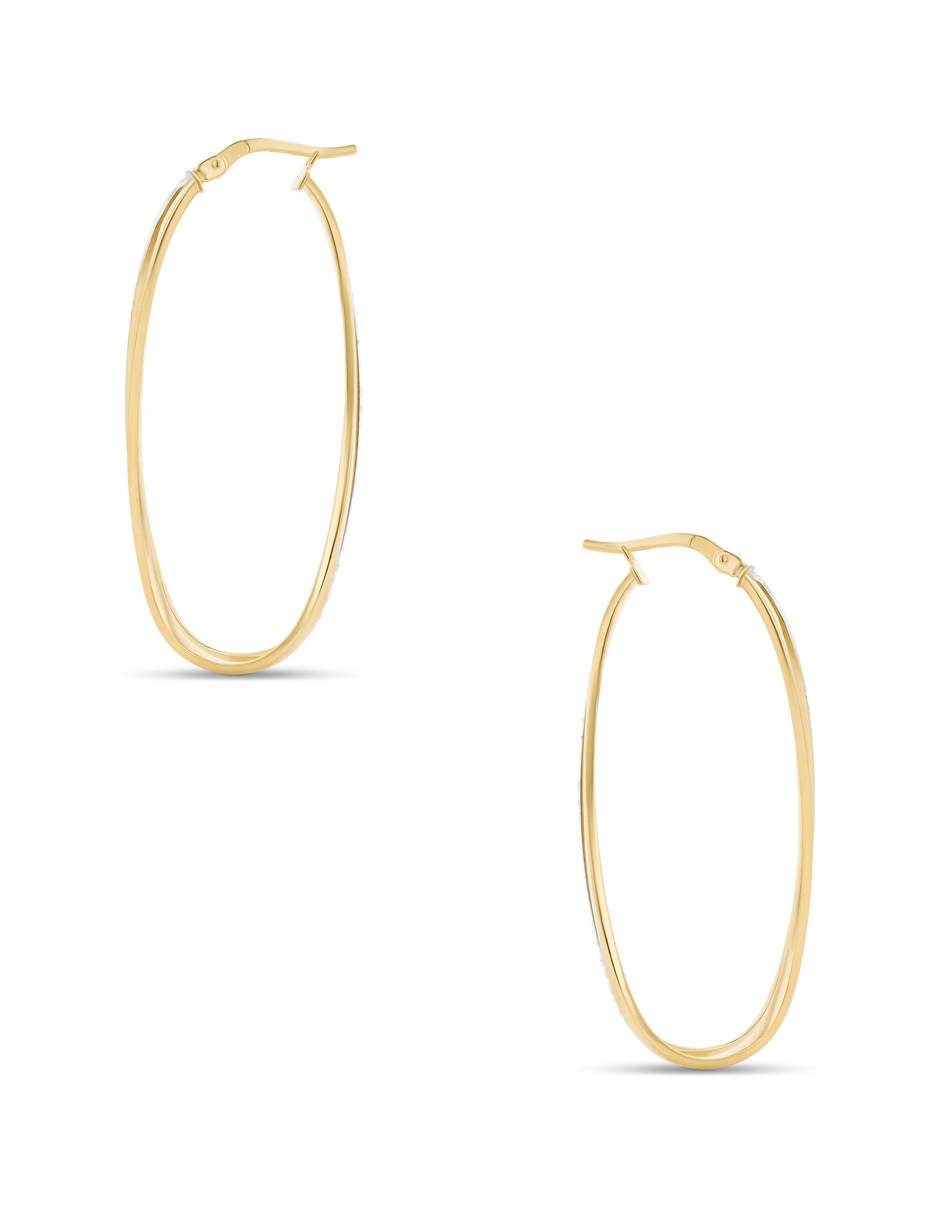 Arracadas de oro amarillo 14 k con acabado brillante 3