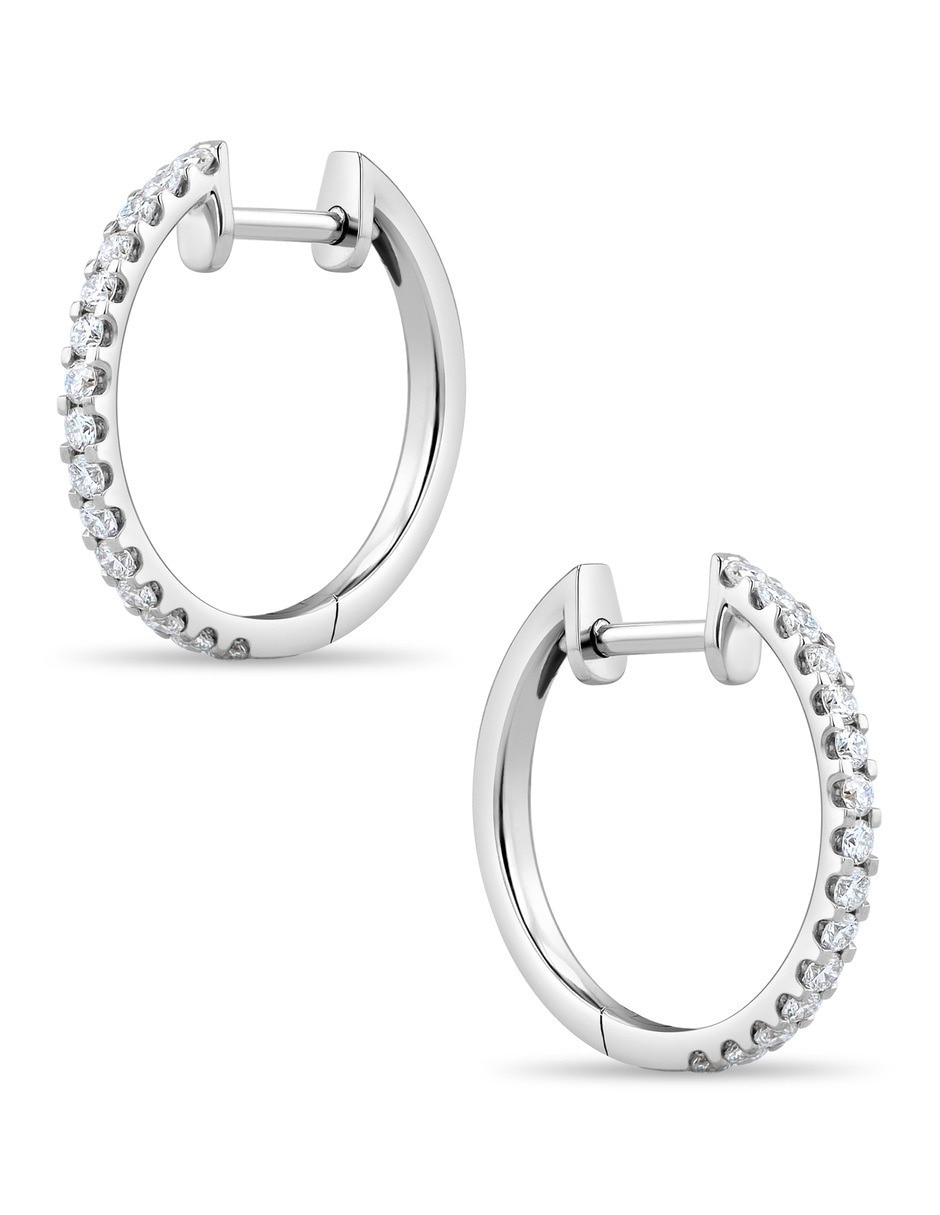 Arracadas de oro blanco 14 k con acabado brillante 4
