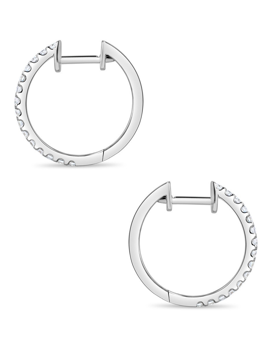 Arracadas de oro blanco 14 k con acabado brillante 3
