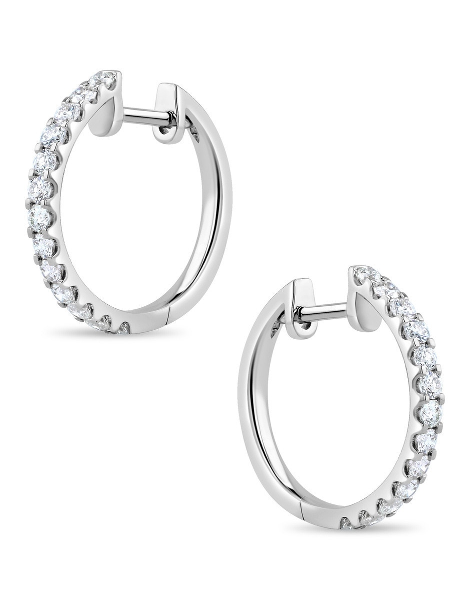 Arracadas de oro blanco 14 k con acabado brillante 4