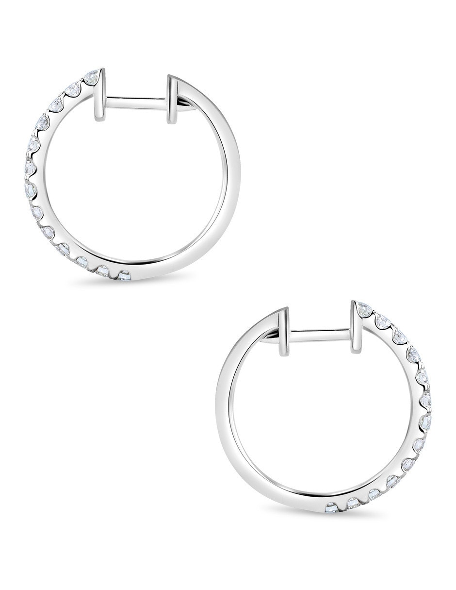Arracadas de oro blanco 14 k con acabado brillante 3