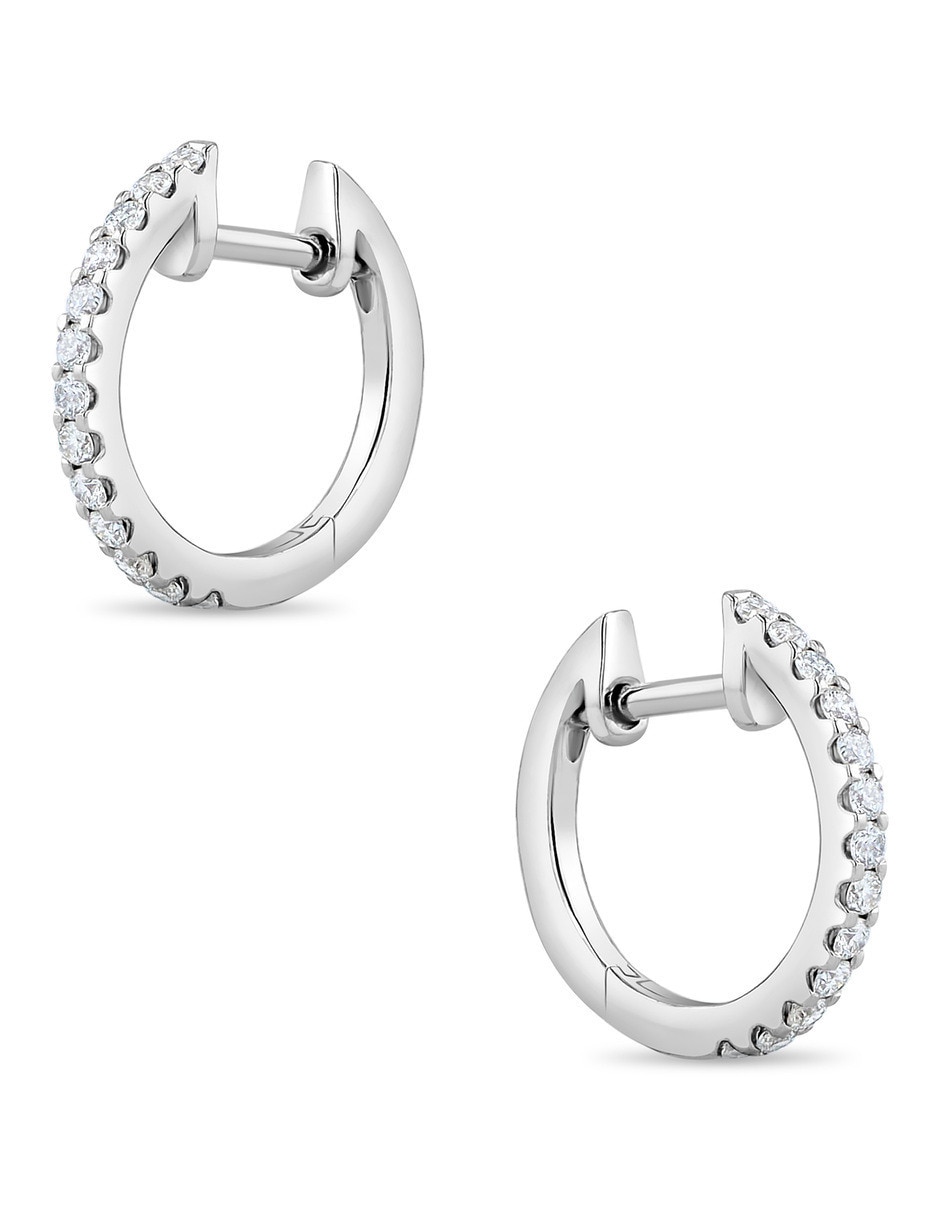 Arracadas de oro blanco 14 k con acabado brillante 4
