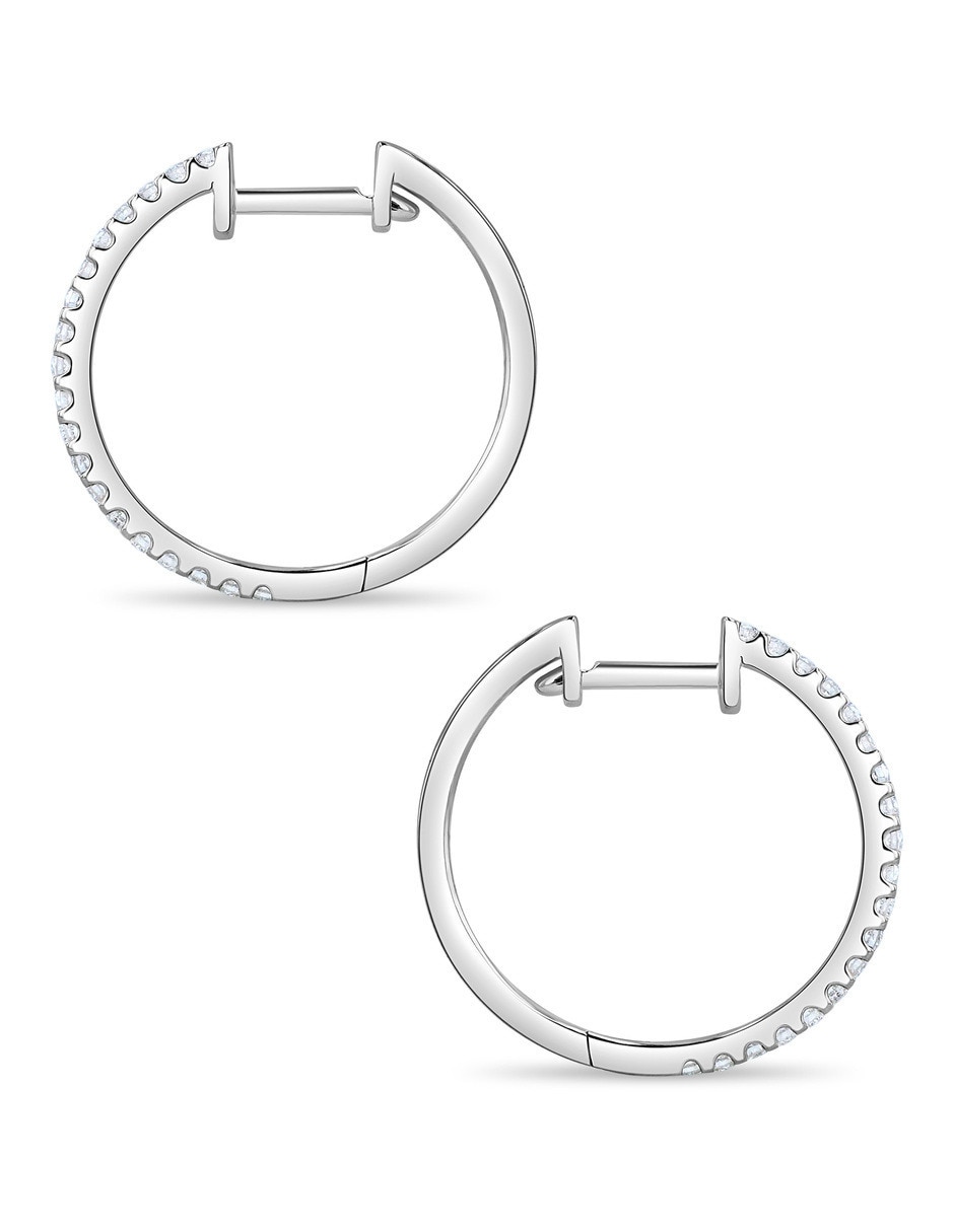 Arracadas de oro blanco 14 k con acabado brillante 3
