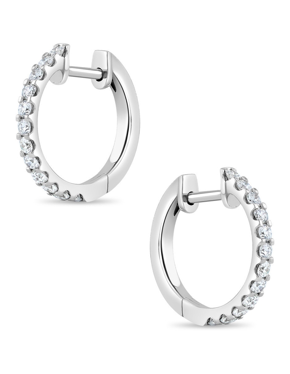 Arracadas de oro blanco 14 k con acabado brillante 4