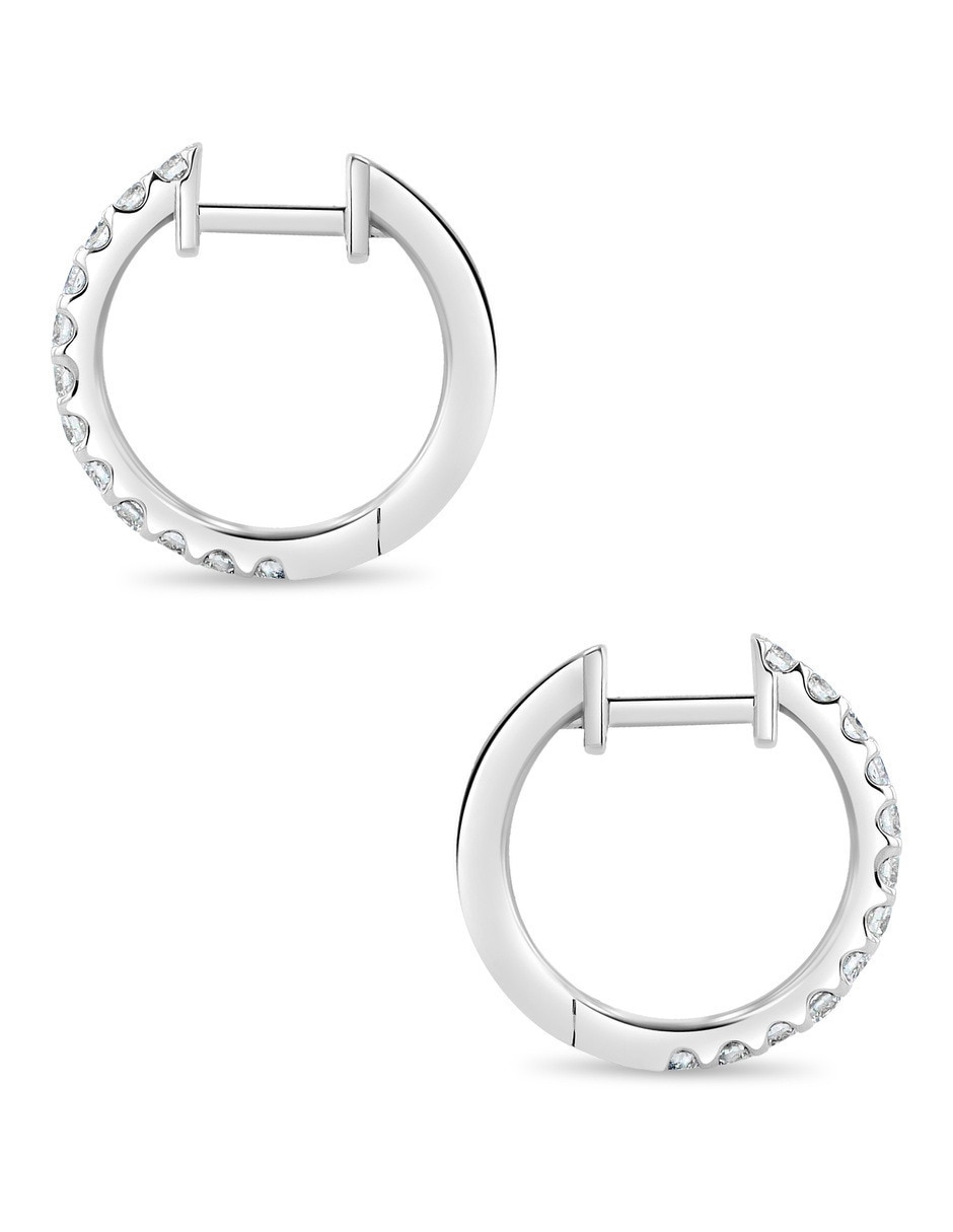 Arracadas de oro blanco 14 k con acabado brillante 3