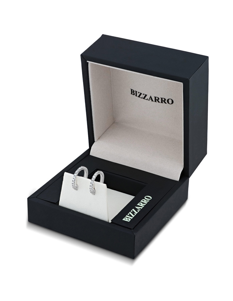 Arracadas de oro blanco 14 k con acabado brillante 2