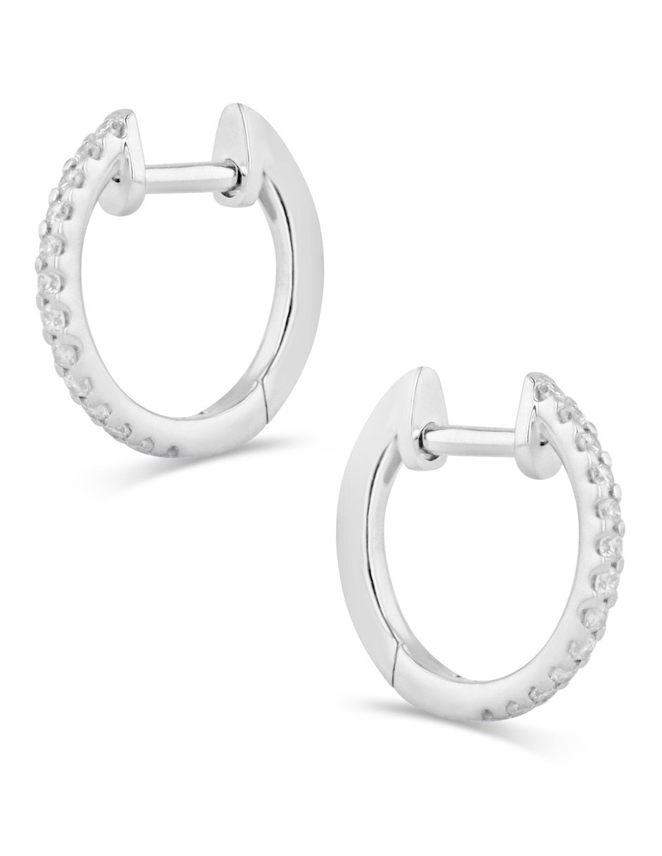 Arracadas de oro blanco 14 k con acabado brillante 4