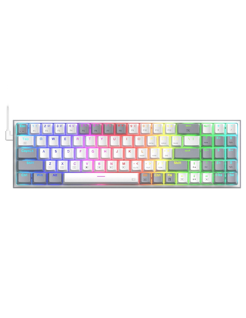 Teclado gamer usb-c qwert español con interruptor lineal (red black) pollux blanco/gris 5