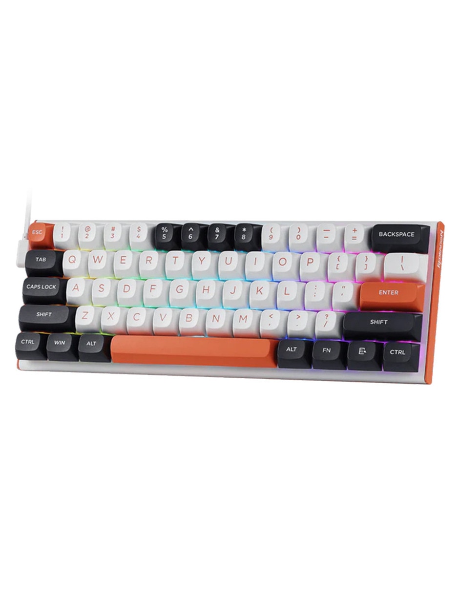 Teclado gamer usb-c qwert inglés con interruptor lineal (red black) fidd k683