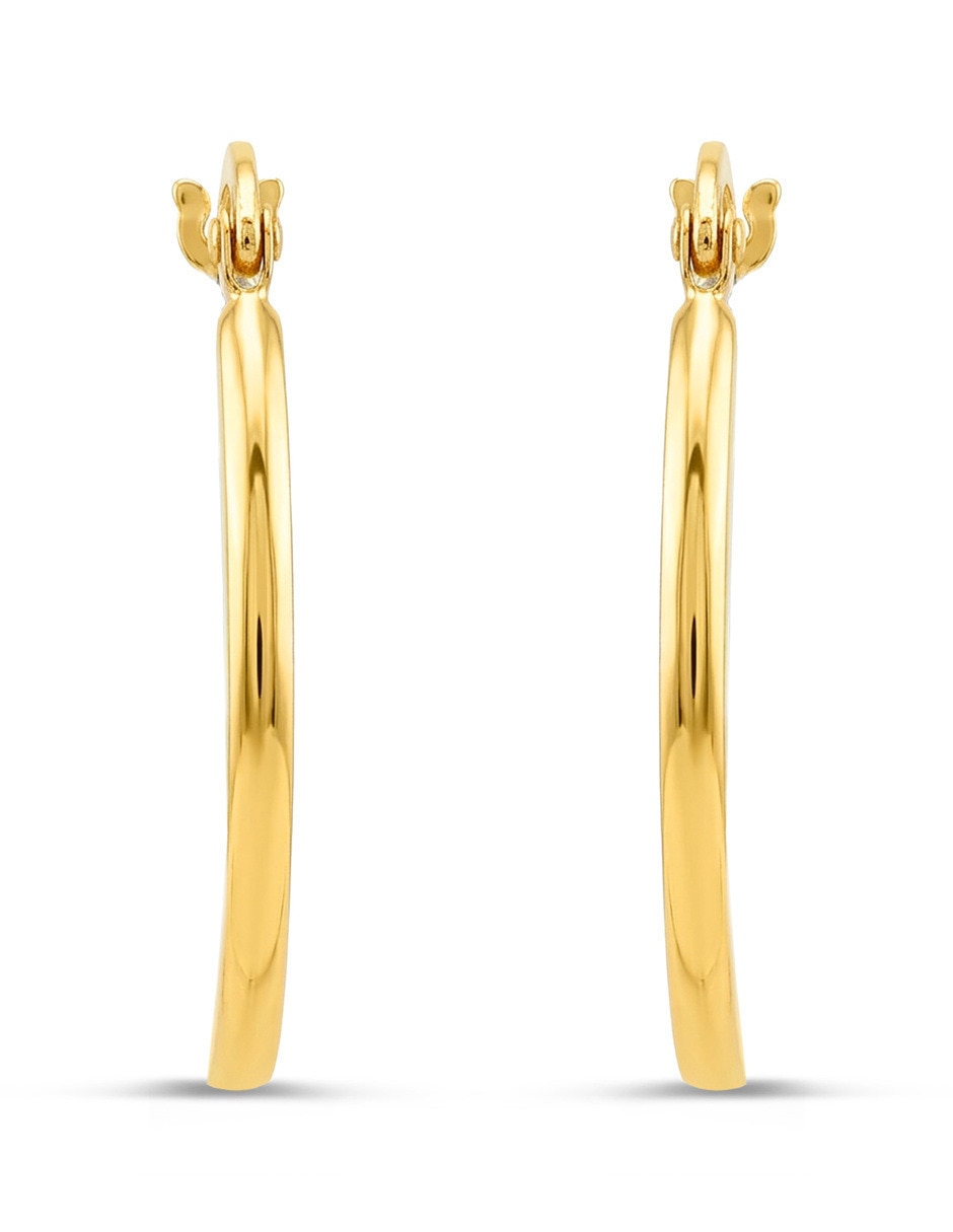 Arracadas de oro amarillo 14 k con acabado brillante