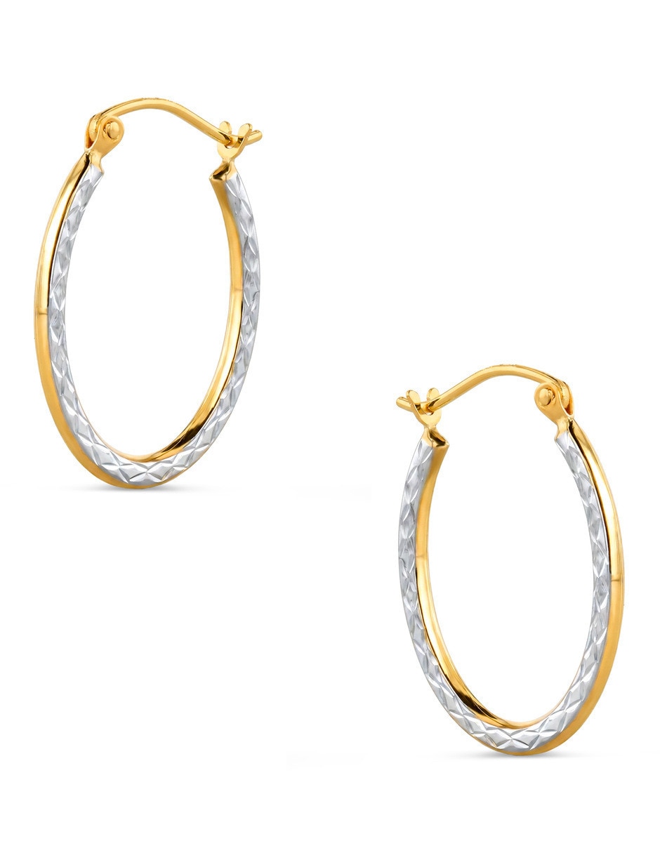 Arracadas de oro amarillo 14 k con acabado brillante 4