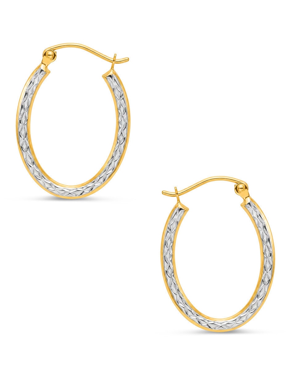 Arracadas de oro amarillo 14 k con acabado brillante 3