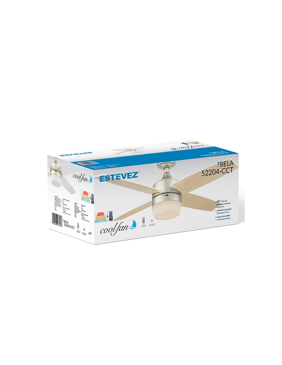 Ventilador de techo con control remoto 3 velocidades 4