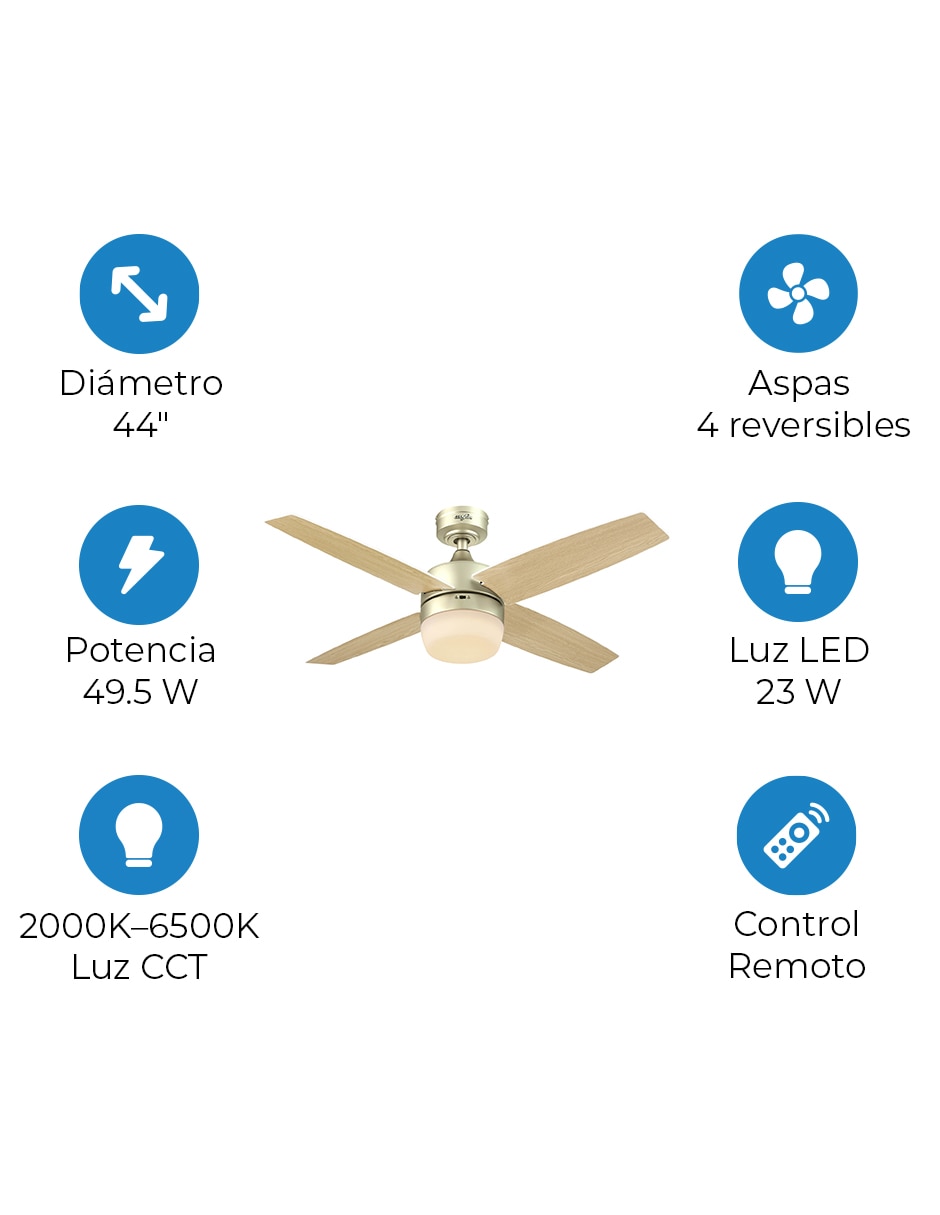Ventilador de techo con control remoto 3 velocidades 7