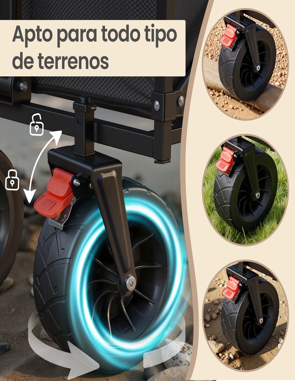 Carrito vagón plegable con capacidad de 180 kg 3