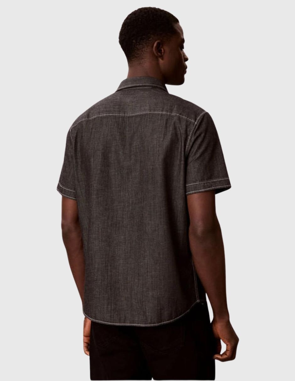Camisa casual de algodón manga corta para hombre