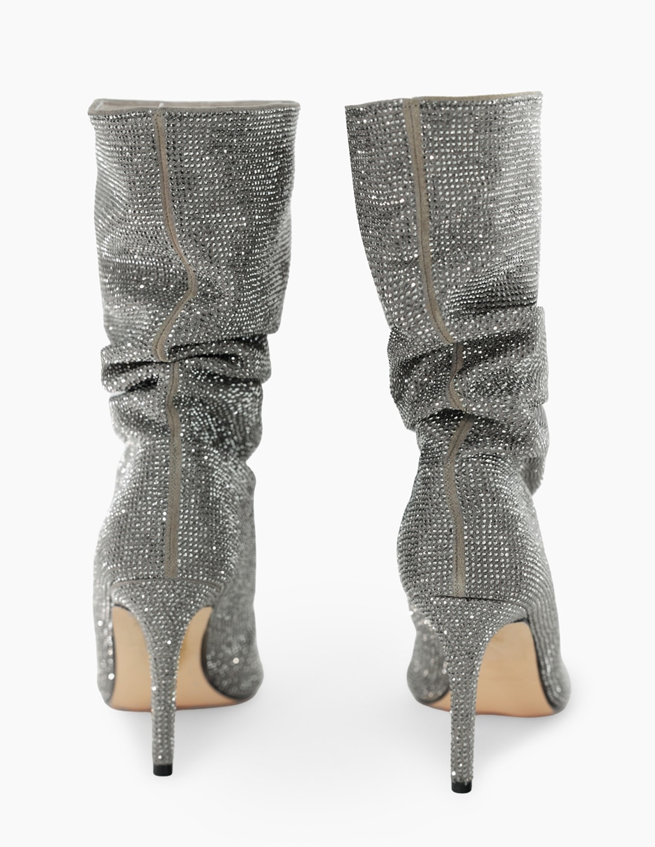Botín arriba del tobillo glam de piel bovino para mujer 4