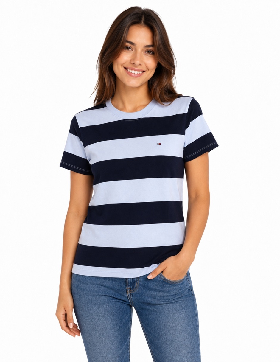 Playera manga corta XW08640 97I 0A4 cuello redondo mujer