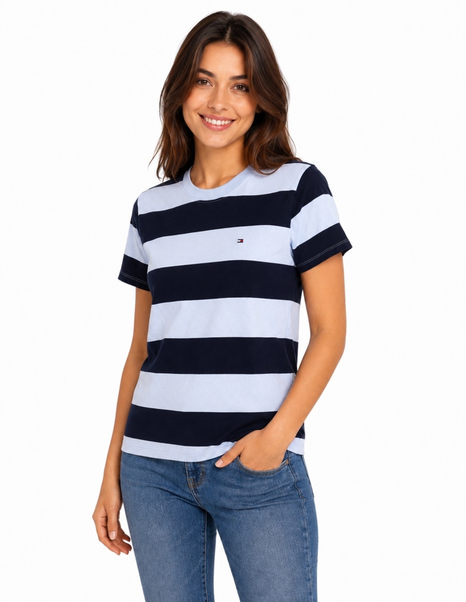 Playera manga corta XW08640 97I 0A4 cuello redondo mujer 5