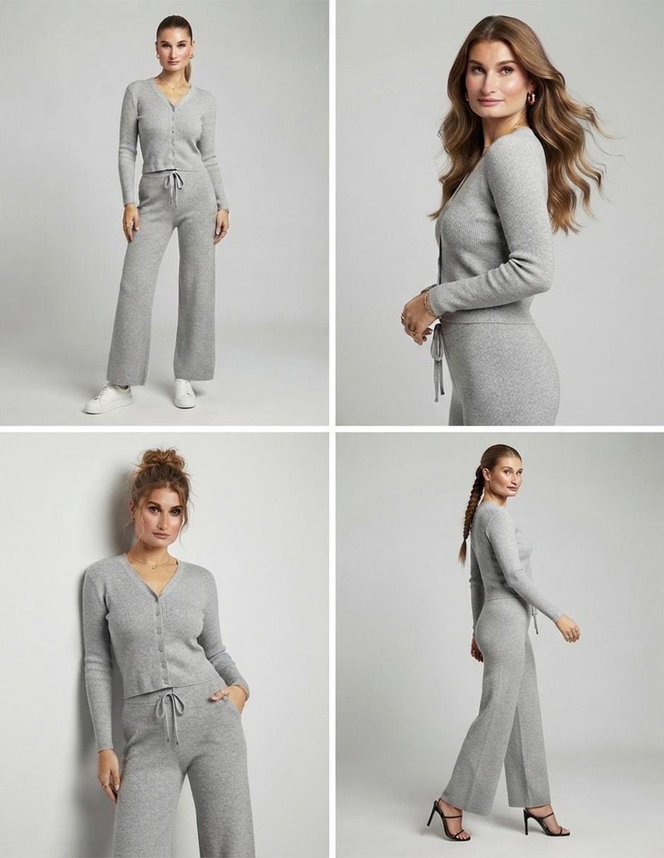 Conjunto Casual Conjuntos Tejidos de Algodón para No aplica Mujer 5