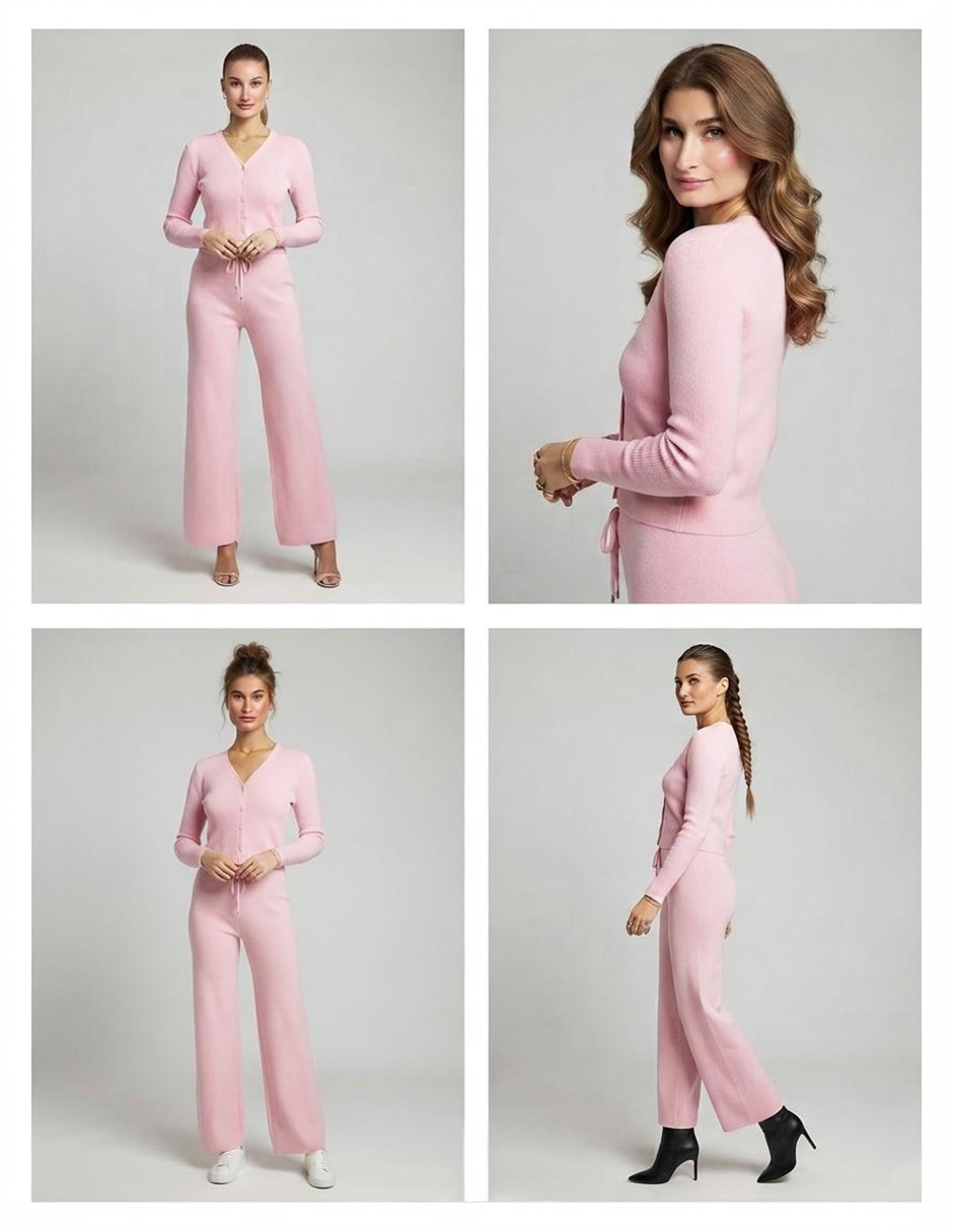 Conjunto Casual Conjuntos Tejidos de Algodón para No aplica Mujer 5
