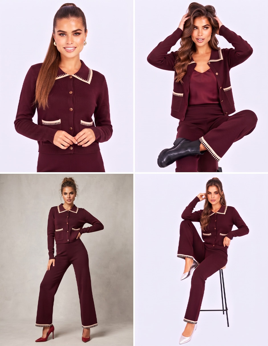 Conjunto tejido de algodón para mujer 5