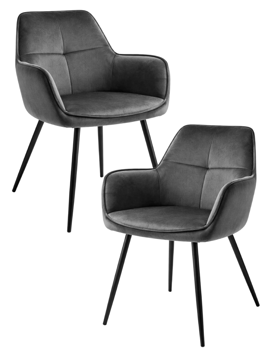 Set de sillas 2 piezas de velvet y terciopelo 1