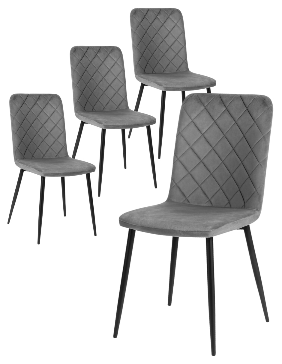 Juego de sillas 4 piezas de velvet y terciopelo 1