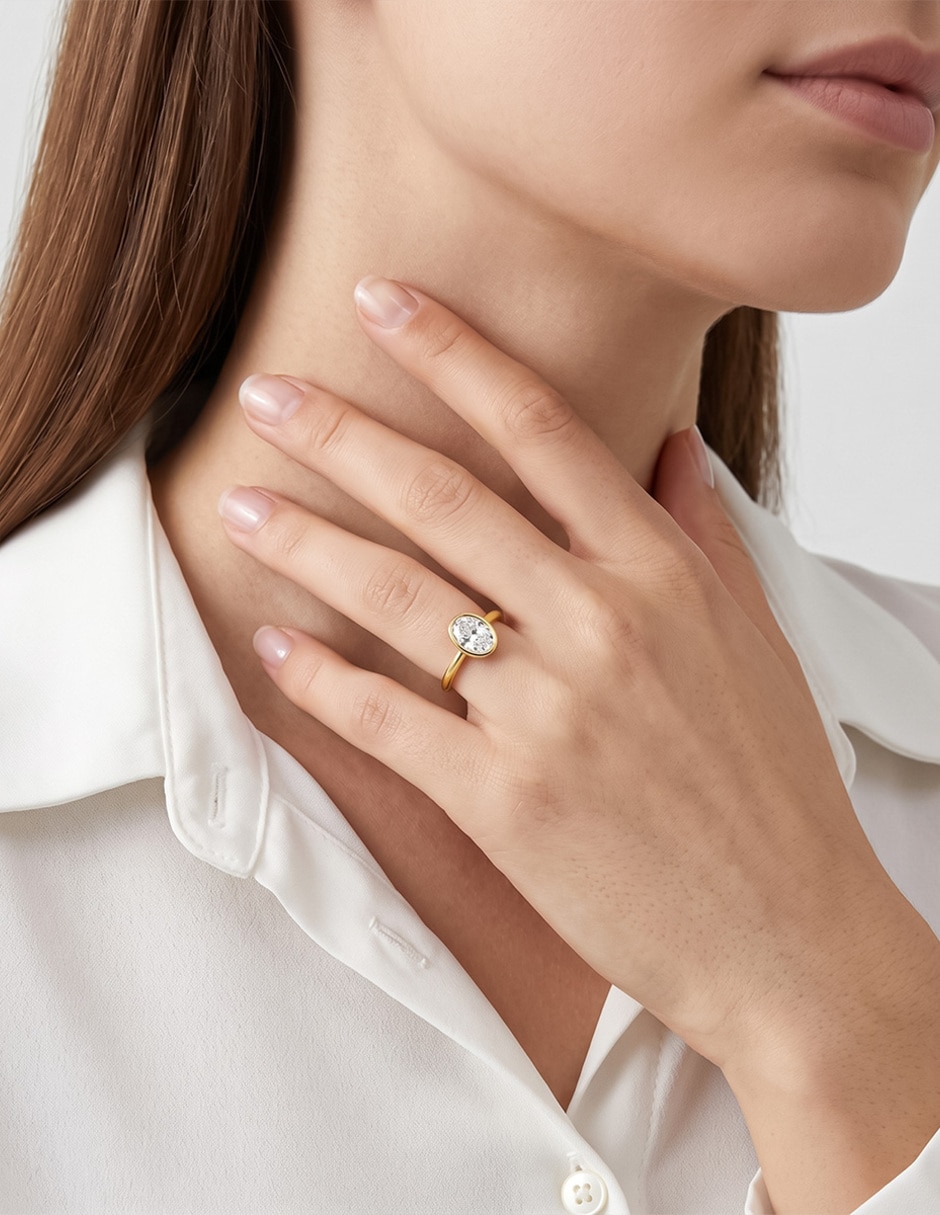 Anillo de compromiso de 14 k zirconia 5