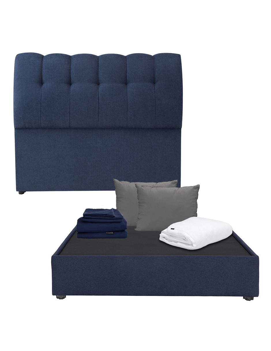 Cama de madera y tela Cama de madera y tela