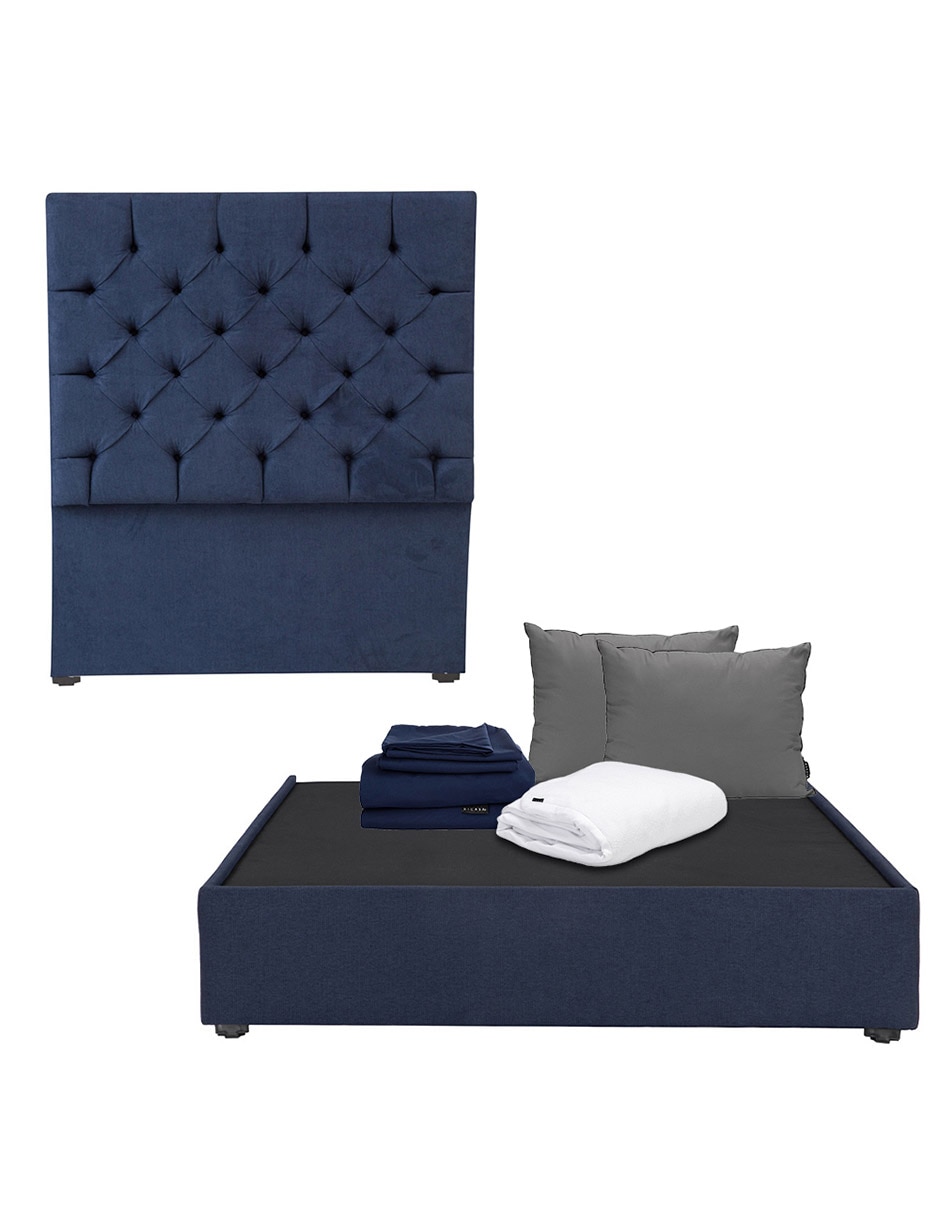 Cama de madera y tela Cama de madera y tela