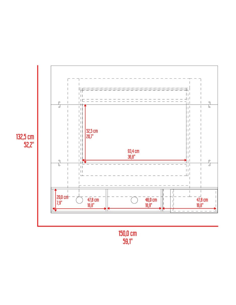 Mueble flotante para TV armable de MDP 7