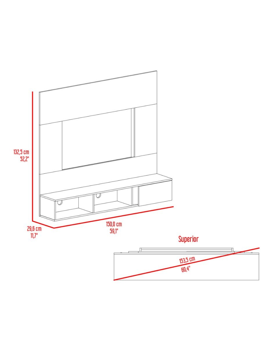 Mueble flotante para TV armable de MDP 9