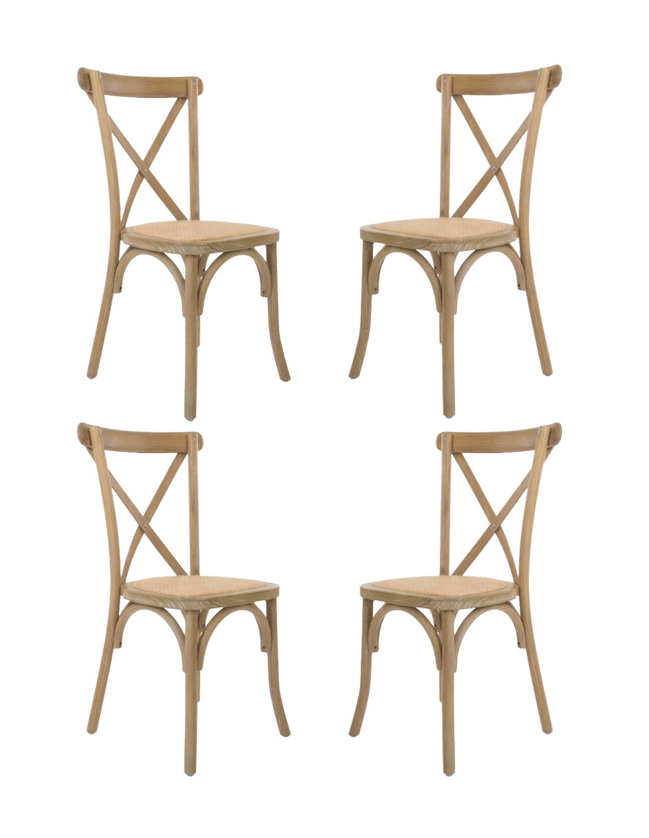 Juego de sillas 4 piezas Crossback de Madera Juego de sillas 4 piezas Crossback de Madera