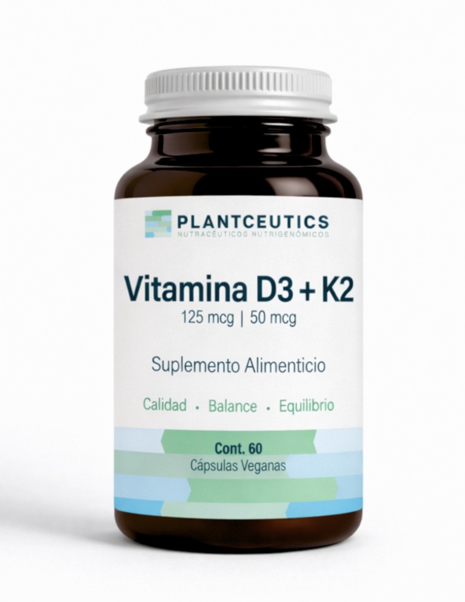 Vitamina D3 y K2 Alta Pureza con vitamina D3 y K2 de 60 cápsulas