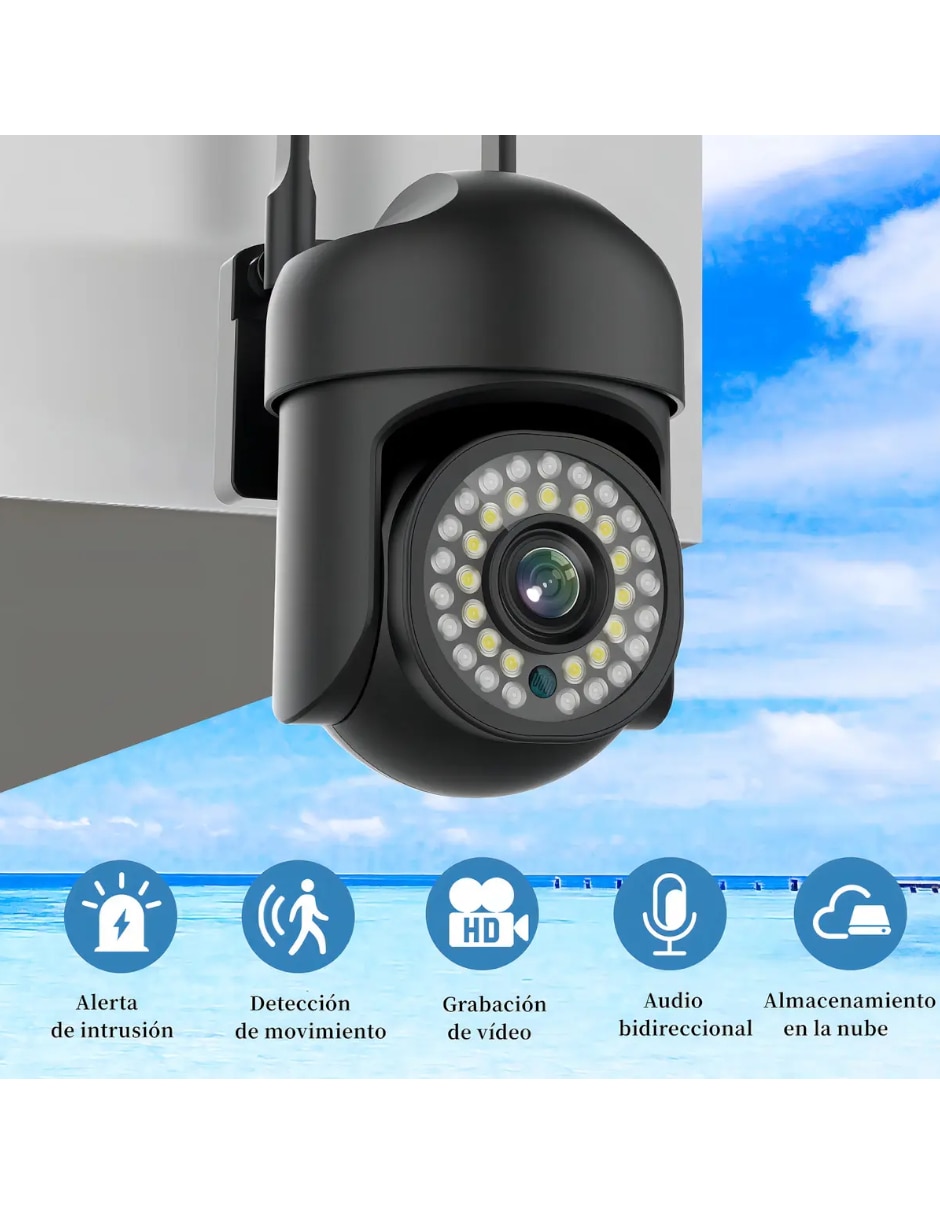 Cámara Wi-Fi de seguridad inalámbrica Full HD 350° para interior y exterior 2