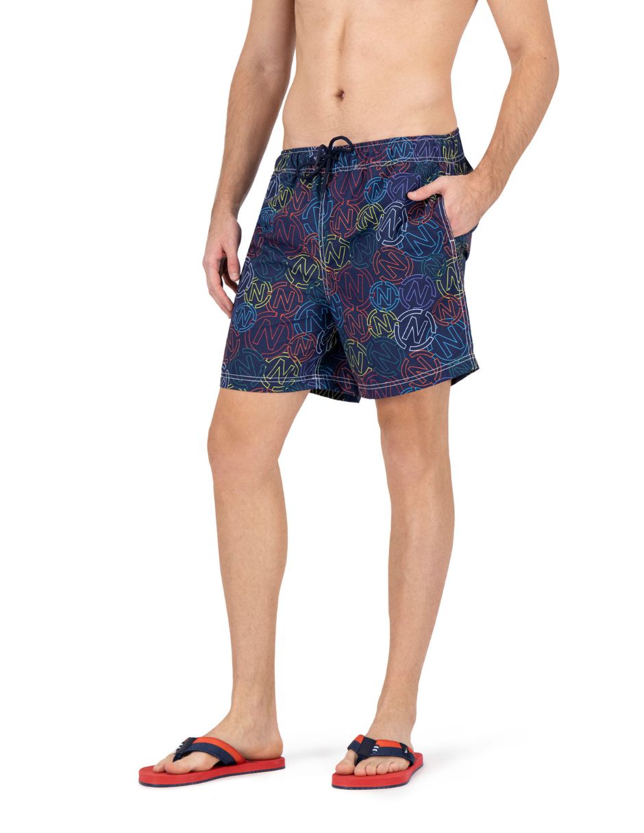 Traje de baño con cordones decorativos para hombre
