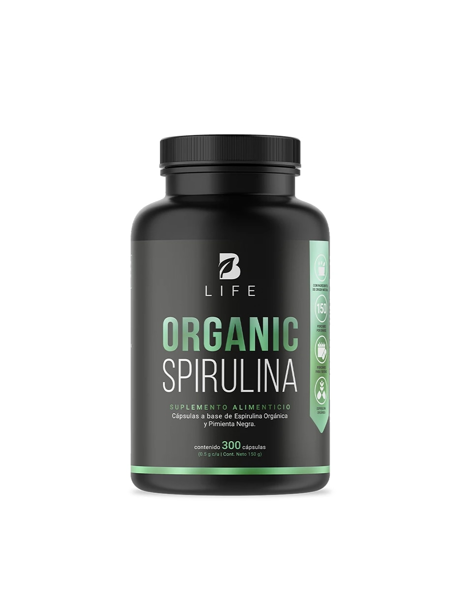Organic spirulina con espirulina orgánica adicionada con pimienta negra de 300 cápsulas Organic spirulina con espirulina orgánica adicionada con pimienta negra de 300 cápsulas