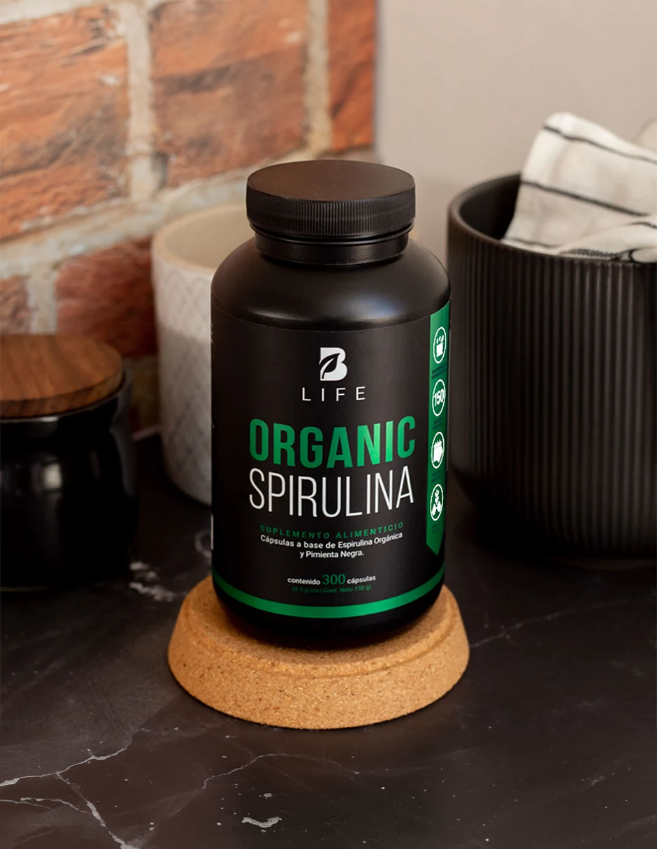 Organic spirulina con espirulina orgánica adicionada con pimienta negra de 300 cápsulas 5