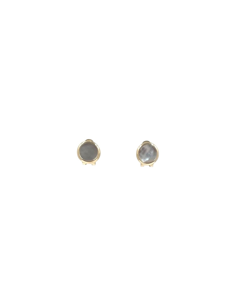 Broqueles de circular de perla con acabado chapa de oro perla 4