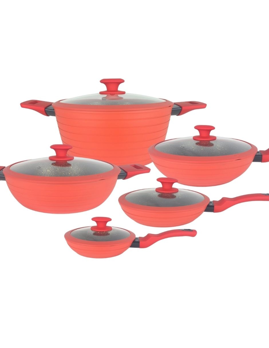 Batería de cocina Roma de aluminio antiadherente cerámica de 10 piezas 1