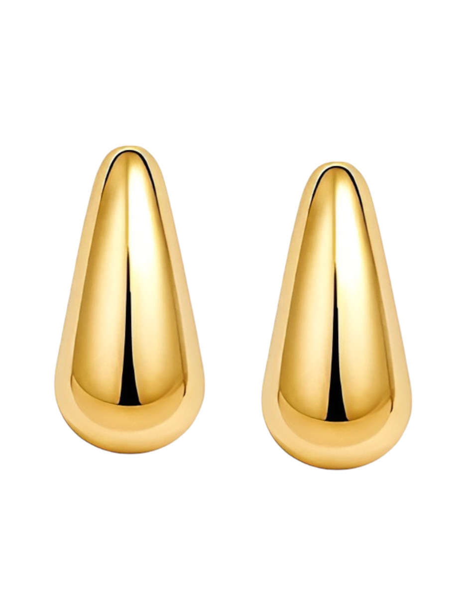 Aretes cortos de oro 18 k con acabado brillante