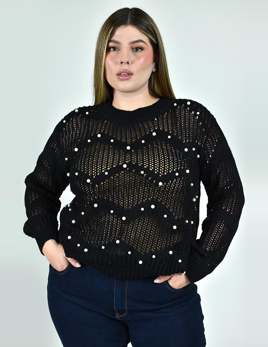 Suéter cuello redondo para mujer
