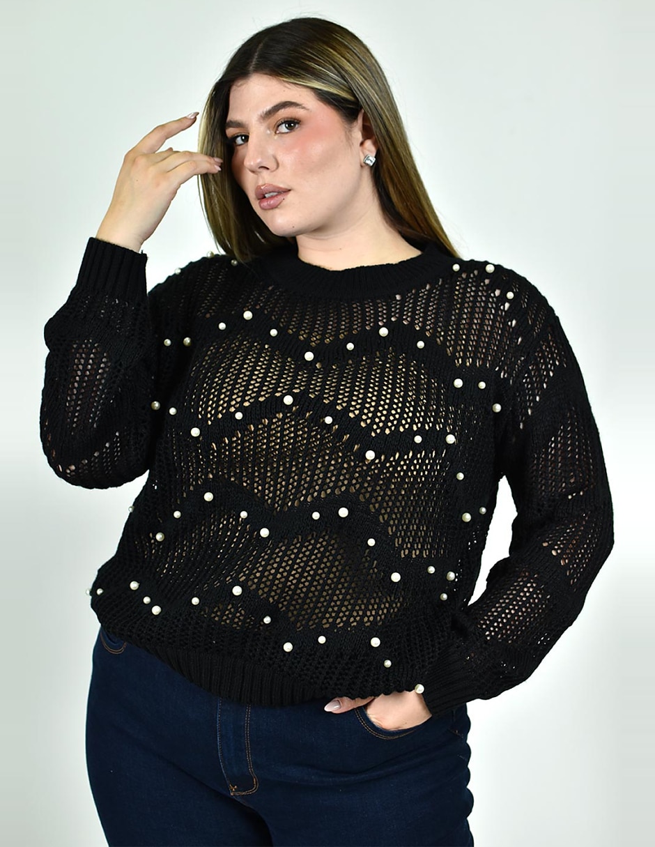 Suéter cuello redondo para mujer