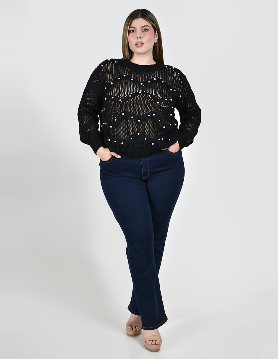 Suéter cuello redondo para mujer