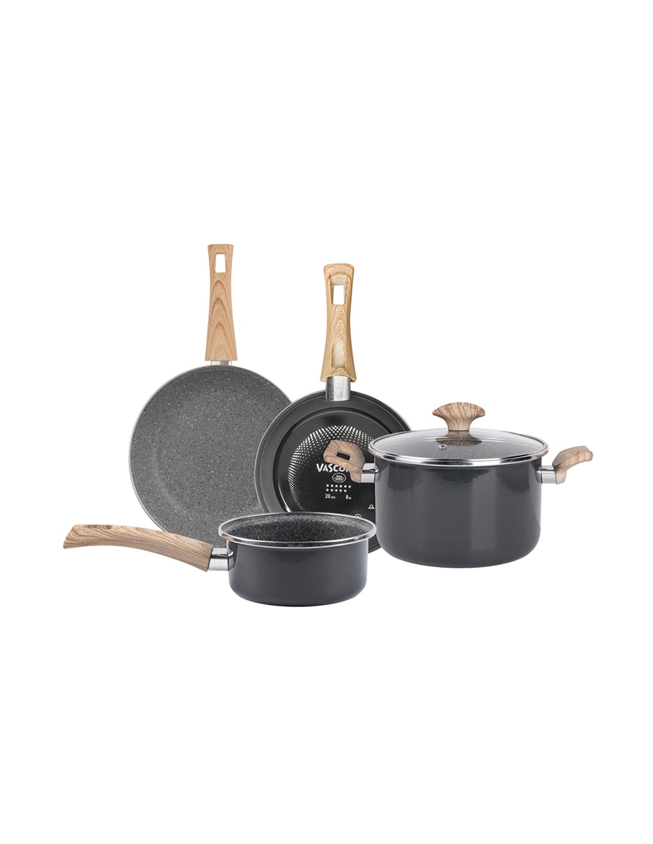Batería de cocina Prime de acero vitrificado antiadherente sin PFOA 6 piezas Batería de cocina Prime de acero vitrificado antiadherente sin PFOA 6 piezas